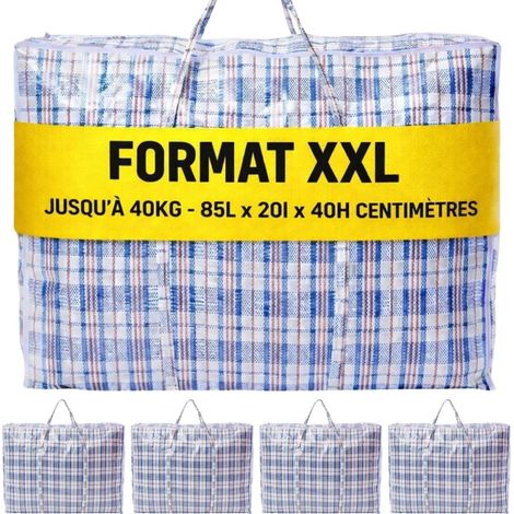 12 Sac De Rangement, Grand Format 85x40x20cm, Poignées Renforcées, Sac Déménagement, Voyage Et Stockage