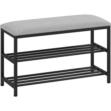 Sitzbank mit Stauraum, Schuhregal, Schwarz, 81x31x50 cm (1/5)