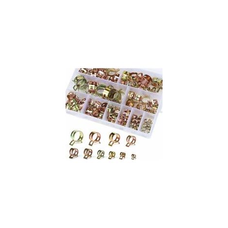 Vente Chaude-Clip à Ressort pour Tuyau de Carburant, 100pcs Colliers de Serrage avec Boîte de Rangement (6-22mm, Taille 10) (1/4)