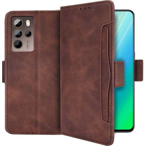 Funda tipo libro para HTC U23 Pro, con ranura para tarjeta, color marrón. (1/5)