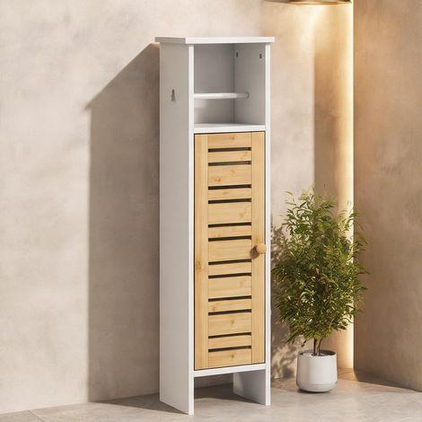 Meuble de salle de bain en bambou 21 x 17 x 78 cm (1/5)