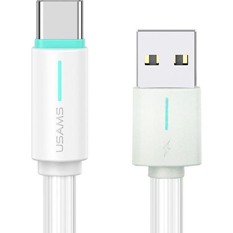 Câble USB-C 3A de 1 m, charge rapide, blanc, série YU de USAMS (1/2)