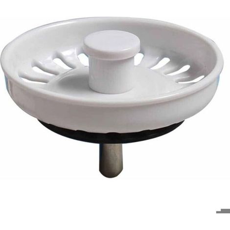 Bouchon d'évier blanc pour éviers de cuisine - durable, lisse et facile à nettoyer crépine d'évier blanche.