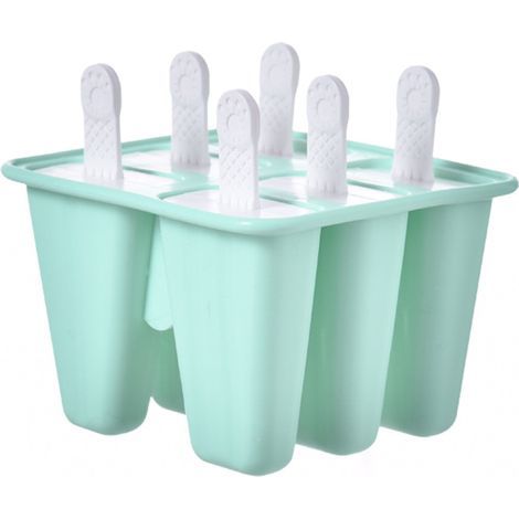 Bandeja de silicona para cubitos de hielo, 6 cavidades, reutilizable, fácil de desmoldar, respetuosa con el medio ambiente. (1/5)