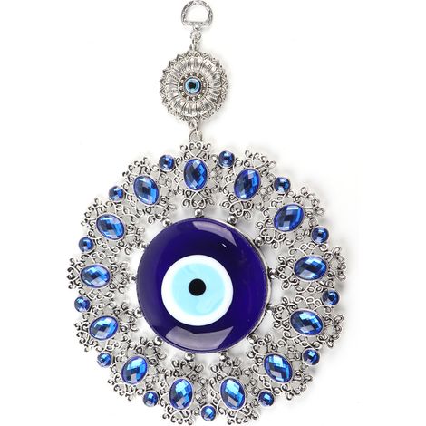 Amulette Turque en Verre - Œil Bleu de Protection - Décoration Murale Porte-Bonheur pour la Maison