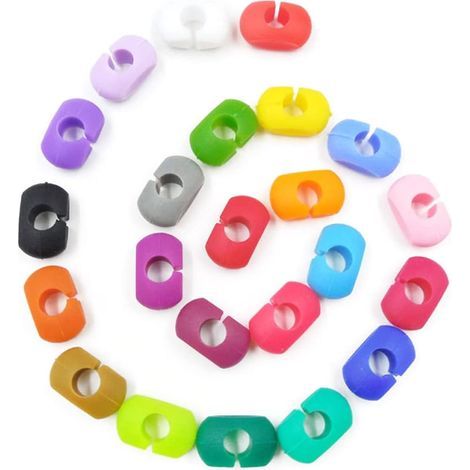 Set of 24 Silicone Glass Markers - Reusable Glass Markers - for Wine Glasses, Champagne Flutes, Cocktail Glasses, Martini Glasses, Drink Markers, Silica Gel (1/5)