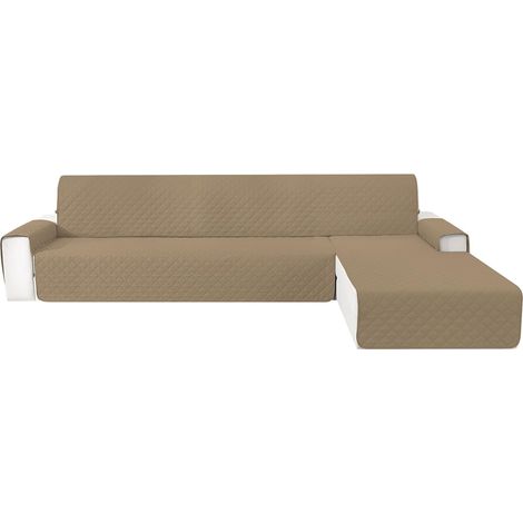 Housse Canape d'angle avec Accoudoirs 3 Places, Café Clair (1/5)