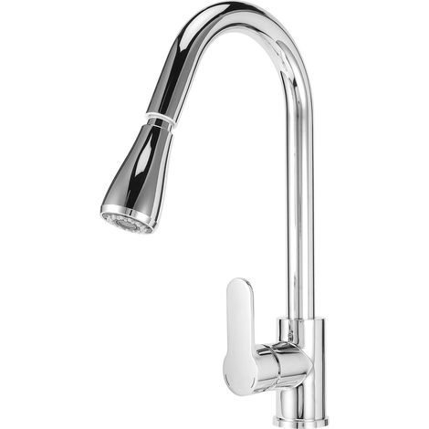 Rubinetto da cucina multifunzionale con doccetta estraibile, due modalità di erogazione dell'acqua selezionabili a piacere, adatto per bagno, cucina e hotel (EU8/3).