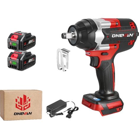 Llave eléctrica, motor sin escobillas, alto par, 2 baterías, 1 enchufe europeo. (1/2)