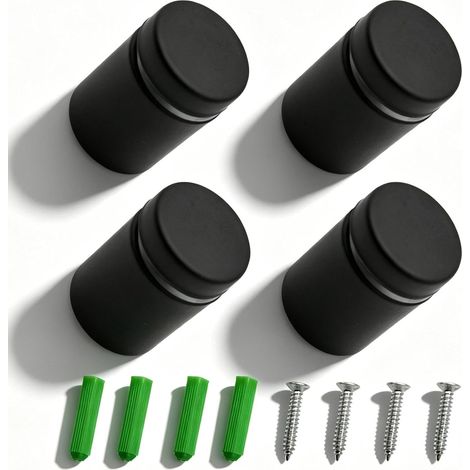 4 Pièces Acier Inoxydable Standoff Fixations Boulons Vis, Support D'entretoise En Verre Pour Le Montage Et La Fixation (Noir 19 x 26 mm) (1/5)
