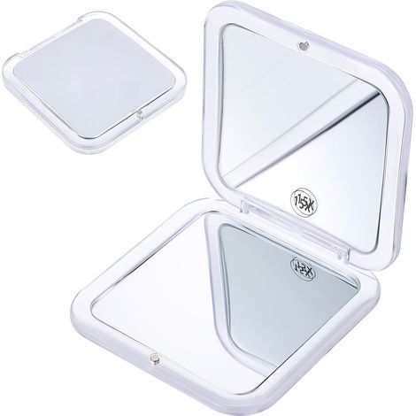 15temps Miroir De Maquillage Compact Miroir De Voyage Grossissant pour à Main Poche Élégant Et Aux Rayures (1/5)