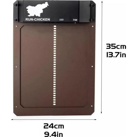 (marron)Porte de poulailler automatique étanche IP44 - Marron - ABS - Extérieur - Canard (1/3)