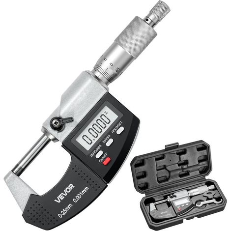 Micromètre extérieur numérique, mesure précise 0-25,4 mm, résolution 0,001 mm, écran LCD pour atelier mécanique (1/5)