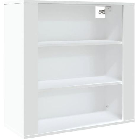 Armario de pared práctico de 80 x 33 x 80 cm con 3 estantes diseño elegante que ahorra espacio en madera de ingeniería blanca 020048281 (1/5)