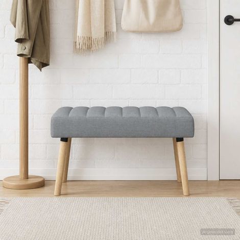 vidaXL Panchina trapuntata a canale Grigio Chiaro 80 x 40 x 46 cm