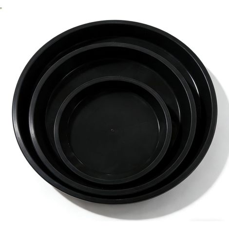 6 x Flower Pot Bowls 40 cm 45 cm and 50 cm (2 Subpots per Size) – Black Under Cup Plastic Flower Pot Suitable for Gardening Projects and Indoor and Outdoor Plants (1/5)