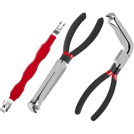 Pince De Deconnexion Electrique - Droite Et Anglee 90° + Outil Separateur Double Extremite - Pour Connecteurs Automobiles Et Terminaux - Lot De 3