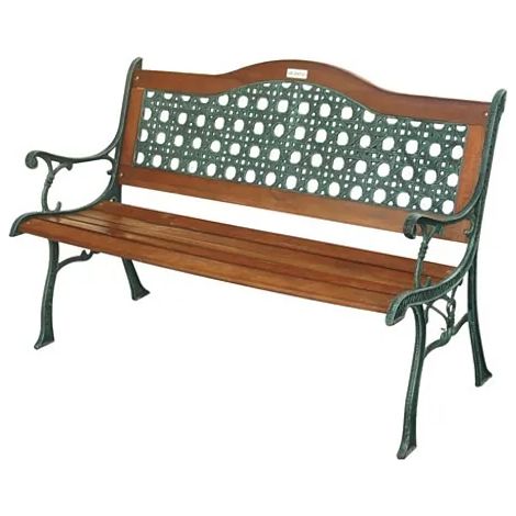 Panchina per esterno in Ghisa Rattan Arc 126x60cm Garden Deluxe Collection (1/5)
