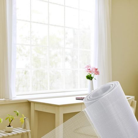 Moustiquaire en Gaze 150x550cm, Toile Moustiquaire au Metre Réduire l'Ultraviolets Rouleau de Moustiquaire pour Porte Rideaux Fenêtres- Blanc