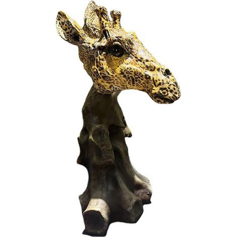 Deko-Hirsch aus Kunstharz, 28 cm groß, Mini-Tierpräparat für den Kopf, Heimdekoration