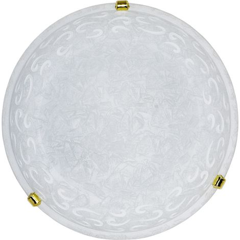 Plafoniera 2xE27 Ganci Oro Vetro Screpolato Bianco E-Energy Asia (1/2)