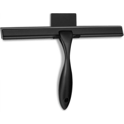 Multi-purpose shower squeegee for shower doors, bathrooms, windows and car windows - Black, stainless steel, 30.5 cm (1/5)
