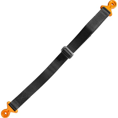 Sangle textile Biketec pour tirer les motos KTM/Husqvarna/Gasgas (pour vis M6), 530 mm x 2,5 mm x 25 mm, coloris noir/orange. (1/2)