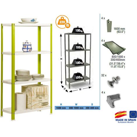 Simon Rack Homeclassic Colour MINI 4 livelli verde bianco