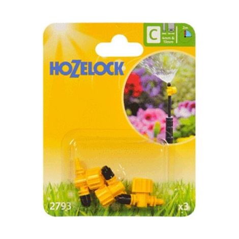 3 x Hozelock 2793 90 Degree Adjustable Micro Water Jet Spray Micro Irrigation