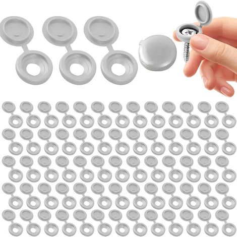 170 PCS Cache Vis Gris- Cache Écrou Universel pour Meuble, Placard, Étagère, Protection Anti-Rayures, Cache Trou (1/5)