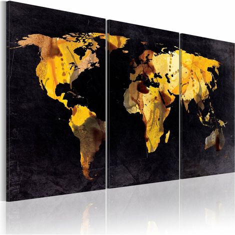 Tableau carte du monde sables mouvants - 120 x 60 cm (1/4)