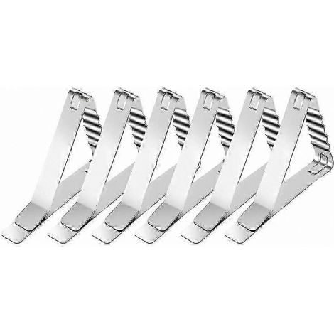 Lot de 6 pinces à nappe en acier inoxydable pour la maison, le restaurant et l'extérieur (1/5)