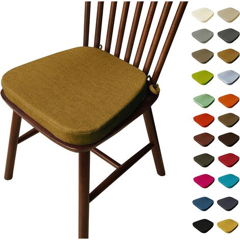 Galette De Chaise avec Attaches, 3/5/8 Epaisseur 40x38/43x40/43x42cm Coussin de Siège Lavable, Antidérapant, Galette De Chaise Dehoussable D'Interieur/Exterieur(E10,43X42X335cm) (1/5)