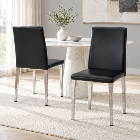 MEUBLIV Set di 2 sedie da pranzo 38x47x90 cm nero argento - senza braccioli (1/5)