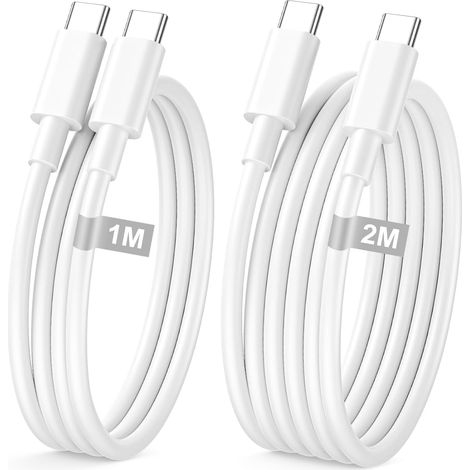 Cable iPhone 17 16 15 [1M+2M/Lot de 2], 60W Cable USBC USBC Charge Rapide (1/5)