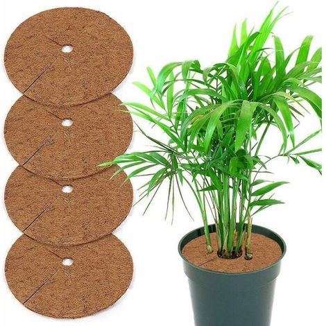 5Pcs Protection pour plantes en pot, protection contre les mauvaises herbes en fibre de coco,20cm (1/4)