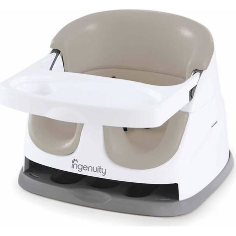 Rehausseur pour bébé INGENUITY, pour les enfants de 6 mois à 3 ans. Base en cachemire 2 en 1. Tablette amovible. Rangement et nettoyage faciles. (1/4)