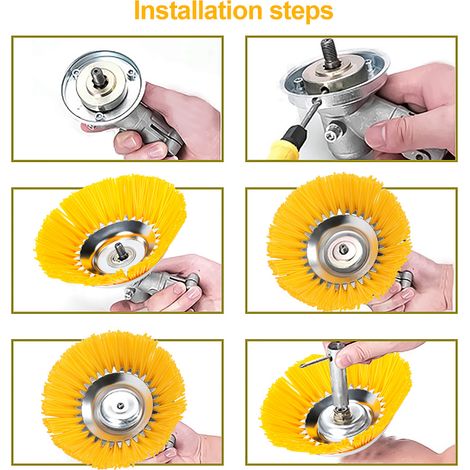 Wolketon Unkrautbürste 2er Nylon 25,4x200mm 8 Zoll Freischneideraufsatz Für Stihl Motorsense Freischneider (1/3)
