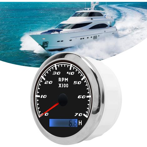 Tachymètre analogique automobile et maritime, universel pour voitures et bateaux (CX8007/CX8008) Noir (1/5)