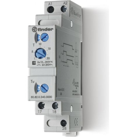 Tempo fonction SD multitension 2NO 6A 12-240V AC/DC de 0,1s à 20 min 292021 FINDER 808202400000