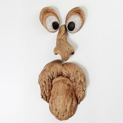 Baumgesicht-Dekor des alten Mannes, lustige Baumgesicht-Skulptur, 3D-Baumgesichtsform, für Gartendekoration, Themenaktivitäten, festliche Party