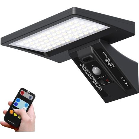 Lampe solaire d'extérieur 104 LED 1200 lm – Détecteur de mouvement jusqu'à 10m – IP65, résistant aux intempéries – Éclairage large 150° (1/5)