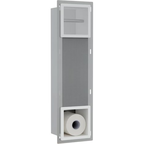 FugaFlow Eccelente Acces Porte-rouleau de réserve et de toilette encastré - Mat blanc (1/3)