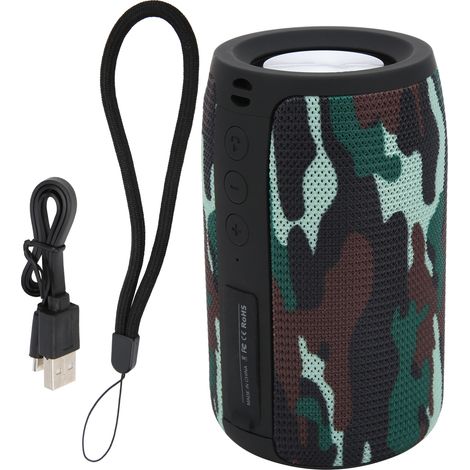 Enceinte Bluetooth Portable Étanche avec 2 Haut-parleurs Stéréo et Câble USB - Design Camouflage Amélioré (1/5)