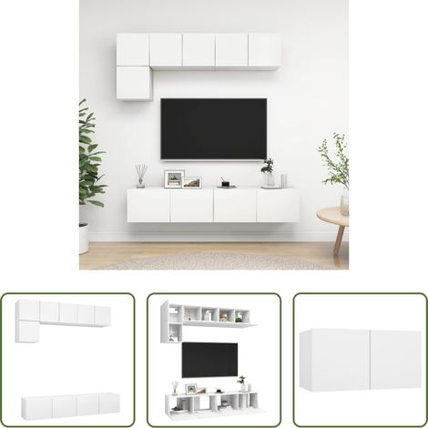 TV-Schränke -  5-tlg. TV-Schrank-Set Weiß Holzwerkstoff (1/5)