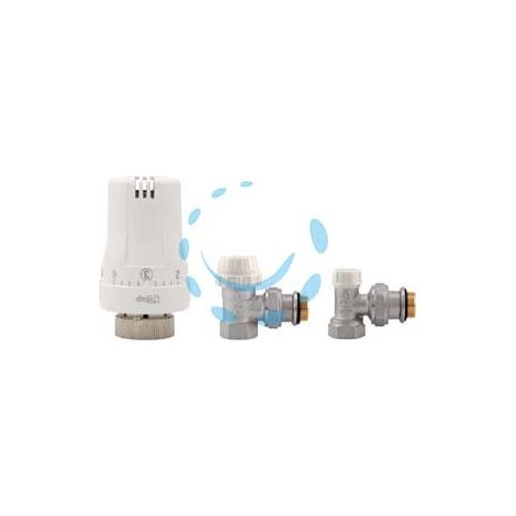 KIT VALVOLE TERMOSTATICHE AD ANGOLO ATTACCO F ART.994 - F 3/8"