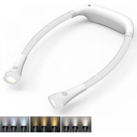 LED-Leselampe, 3 Farben, 6 Helligkeitsstufen, klappbarer Arm, wiederaufladbar, lange Akkulaufzeit, perfekt zum Lesen, Stricken, Campen und Reparieren (1/4)