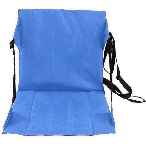 Tapis de pique-nique portable et imperméable, coussin de siège pliable bleu pour le camping, la plage et les stades. (1/5)