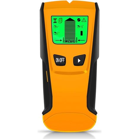 Rilevatore di montanti a muro 5 in 1, sensore migliorato, rilevamento centrale per legno, metallo e cavi, display LCD e allarme.