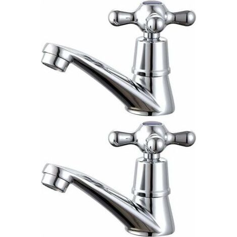 1 paire de robinets de lavabo chaud et froid pour lavabo de salle de bain (1/4)